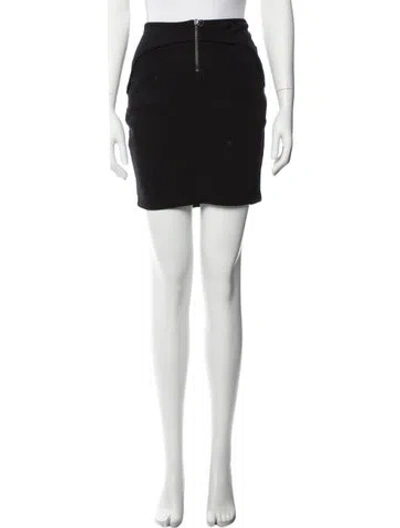 Pre-owned Alexander Wang T Leather Trim Embellishment Mini Skirt In Black