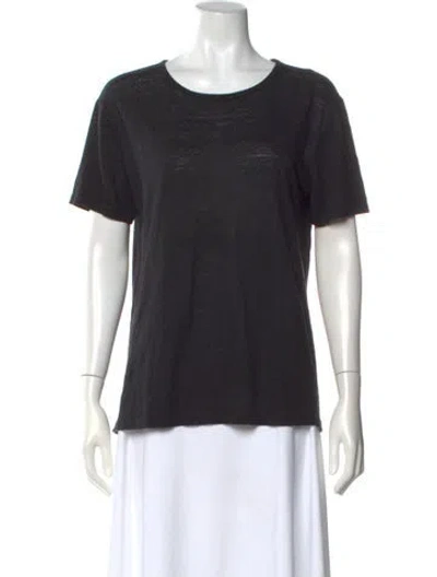 Pre-owned Alexander Wang T Linen Crew Neck T-shirt In Black