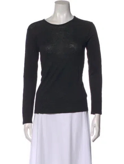 Pre-owned Alexander Wang Linen Crew Neck T-shirt In Black