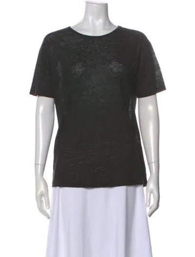 Pre-owned Alexander Wang T Linen Crew Neck T-shirt In Black