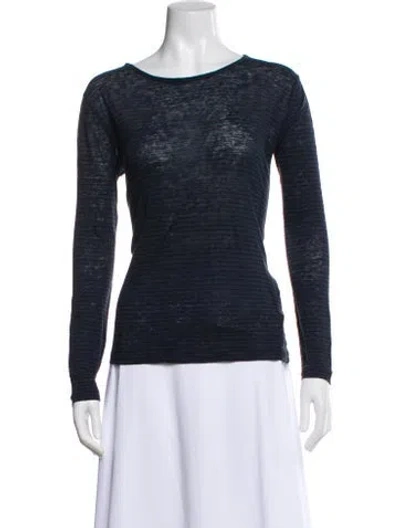 Pre-owned Alexander Wang Linen Striped T-shirt In Black
