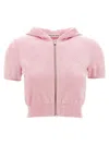 Alexander Wang T T By Alexander Wang Logo Chenille Cropped Hoodie