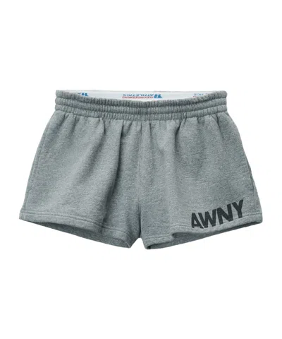 Alexander Wang T Logo Cotton Running Short In Gray