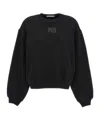 Alexander Wang T Alexanderwang.t Essential Terry Crew Sweatshirt With Puff Paint Logo In Black