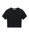 Alexander Wang T Logo-embossed Cropped Top In Black