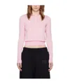 Alexander Wang T Pink Embossed Logo Sweater In Pink