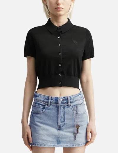 Alexander Wang T Logo Embroidered Cardigan