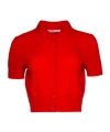 Alexander Wang T Logo Embroidered Cardigan In Fiery Red