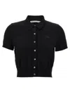 Alexander Wang T T By Alexander Wang Logo Patch Polo Shirt In Black