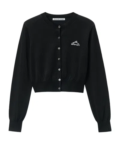 Alexander Wang T Logo-print Cardigan In Black