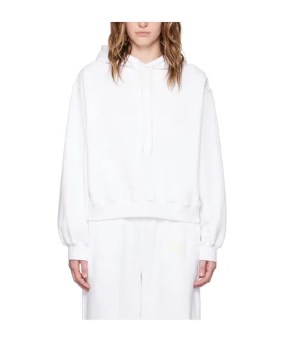 Alexander Wang T Logo-print Cotton Hoodie In White