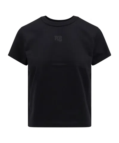 Alexander Wang T T By Alexander Wang Regular Fit Crewneck T-shirt In Black