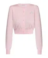 Alexander Wang T Pink Cropped Athletic Mesh Cardigan In Pink
