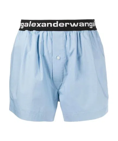 Alexander Wang T Logo Stretch Waist Shorts In Nude