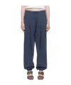 Alexander Wang T Navy Logo Waistband Pleated Sweatpants In Blue