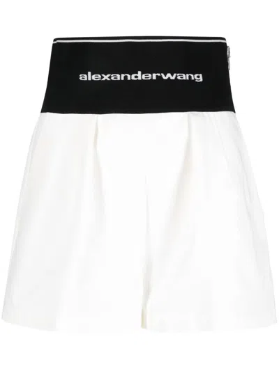 Alexander Wang T Logo-waistband Tailored Short In White