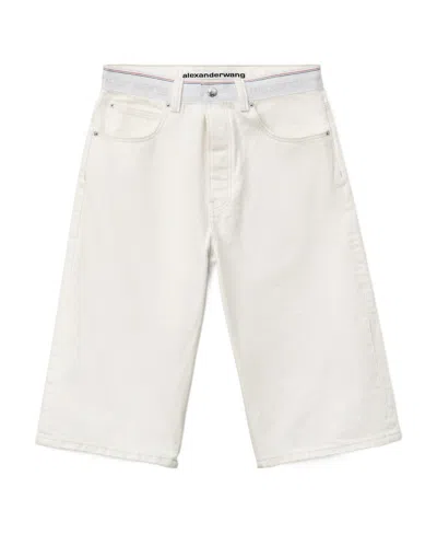 Alexander Wang T Logo-webbing Board Shorts In White