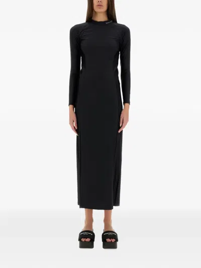 Alexander Wang T Logo-detail Maxi Dress In Black