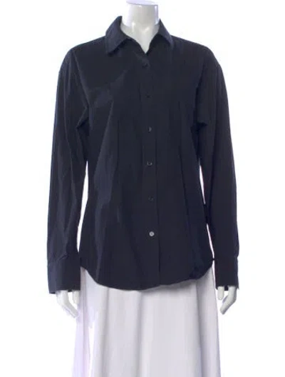 Pre-owned Alexander Wang Long Sleeve Button-up Top In Blue