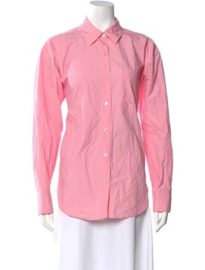 Pre-owned Alexander Wang T Long Sleeve Button-up Top In Pink