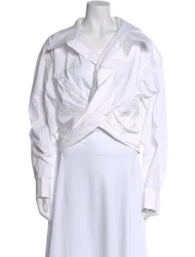 Pre-owned Alexander Wang Long Sleeve Button-up Top W/ Tags In White