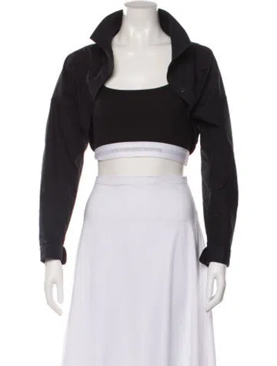 Pre-owned Alexander Wang Long Sleeve Crop Top In Black