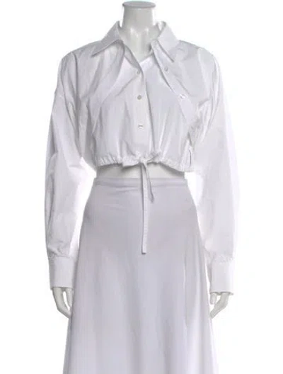 Pre-owned Alexander Wang Long Sleeve Crop Top In White