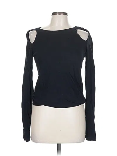 Pre-owned Alexander Wang T Long Sleeve Top Black Cold Shoulder Neckline Tops