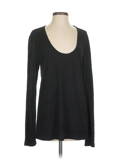 Pre-owned Alexander Wang T Long Sleeve Top Black Scoop Neck Tops