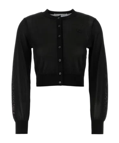 Alexander Wang T T By Alexander Wang Black Cropped Cardigan