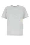 Alexander Wang T T By Alexander Wang Melange Light Grey Cotton T-shirt In Lightheathergrey