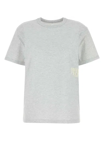 ALEXANDER WANG T MELANGE LIGHT GREY COTTON T-SHIRT