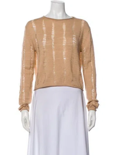 Pre-owned Alexander Wang Merino Wool Bateau Neckline Sweater In Neutral