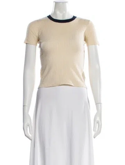 Pre-owned Alexander Wang Merino Wool Crew Neck T-shirt In Neutral