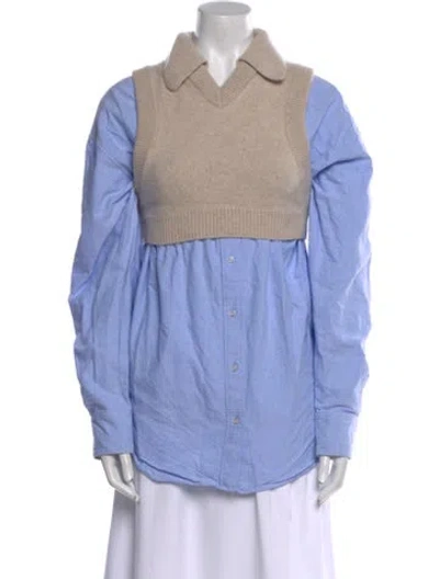 Pre-owned Alexander Wang T Merino Wool Long Sleeve Polo