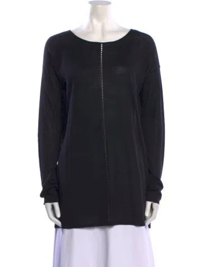 Pre-owned Alexander Wang T Merino Wool Scoop Neck Sweater In Black