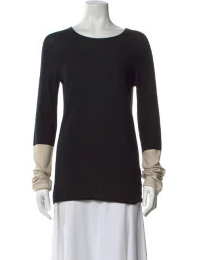 Pre-owned Alexander Wang Merino Wool Scoop Neck Sweater In Black