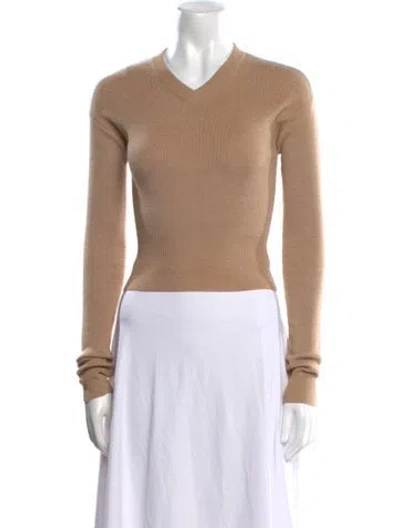Pre-owned Alexander Wang Merino Wool V-neck Sweater In Brown