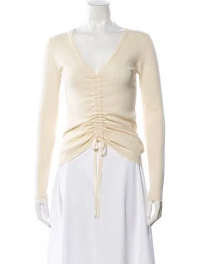Pre-owned Alexander Wang Merino Wool V-neck Sweater In Neutral