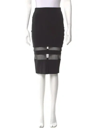 Pre-owned Alexander Wang T Mesh Accents Knee-length Skirt In Black