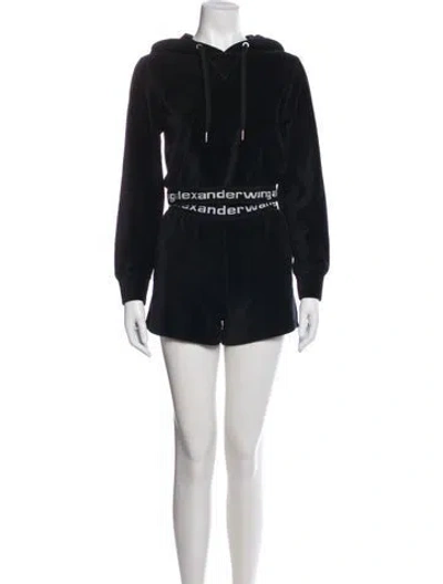Pre-owned Alexander Wang Mesh Accents Short Set In Black