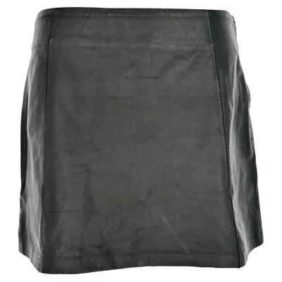 Pre-owned Alexander Wang T. Mini A-line Skirt In Black Lamb Leather