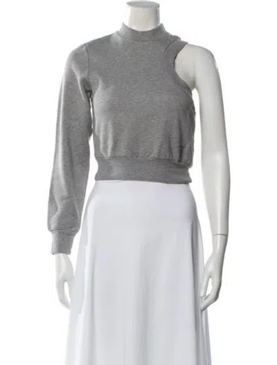 Pre-owned Alexander Wang Mock Neck Long Sleeve Sweatshirt In Gray