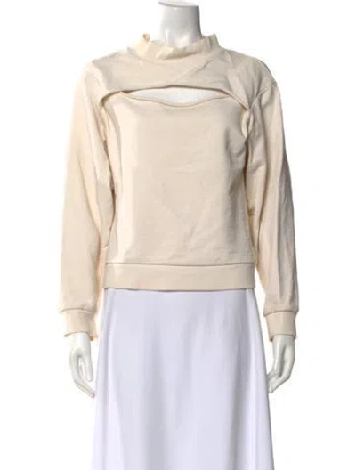 Pre-owned Alexander Wang Mock Neck Long Sleeve Sweatshirt In Neutral