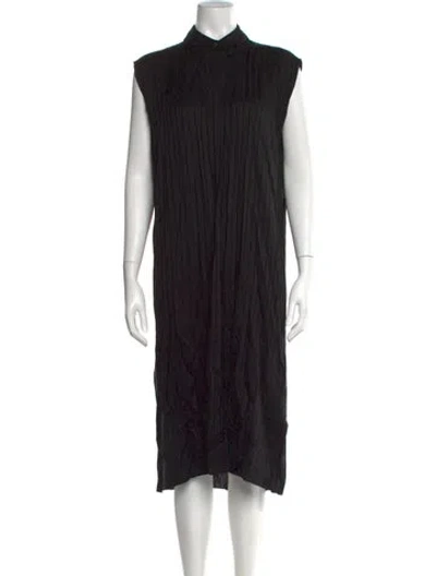 Pre-owned Alexander Wang Mock Neck Midi Length Dress In Black