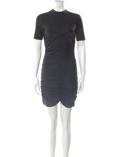 Pre-owned Alexander Wang Mock Neck Mini Dress In Black