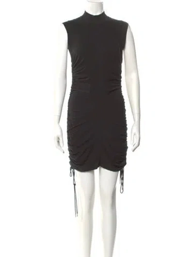 Pre-owned Alexander Wang Mock Neck Mini Dress In Black