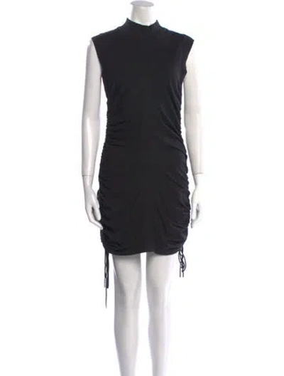 Pre-owned Alexander Wang Mock Neck Mini Dress In Black