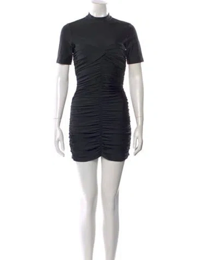 Pre-owned Alexander Wang Mock Neck Mini Dress In Black