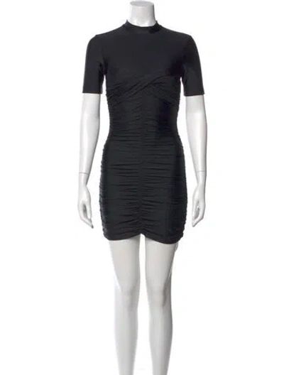 Pre-owned Alexander Wang Mock Neck Mini Dress In Black